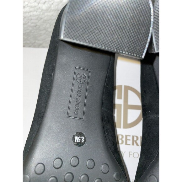 Giani Bernini Memory Foam Tavettil Black Suede Heels Shoes Size 8.5 M - Picture 7 of 10